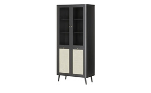 Vitrine  Lita ¦ schwarz ¦ Maße (cm): B: 81 H: 177 T: 40 Schränke > Vitrinen - Sconto