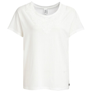 Damen T-Shirt mit Spitze NATURWEISS