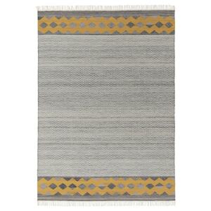 RYSSGRÄS  Teppich flach gewebt, graugelb/Handarbeit 170x240 cm