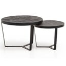 Bild 1 von CASAVANTI Couchtisch 2er Set Akazie Massivholz / Steinoptik schwarz/braunCASAVANTI Couchtisch 2er Set Akazie Massivholz / Steinoptik schwarz