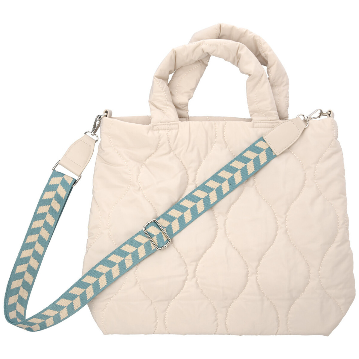 Bild 1 von Damen Shopper mit Wellensteppung BEIGE