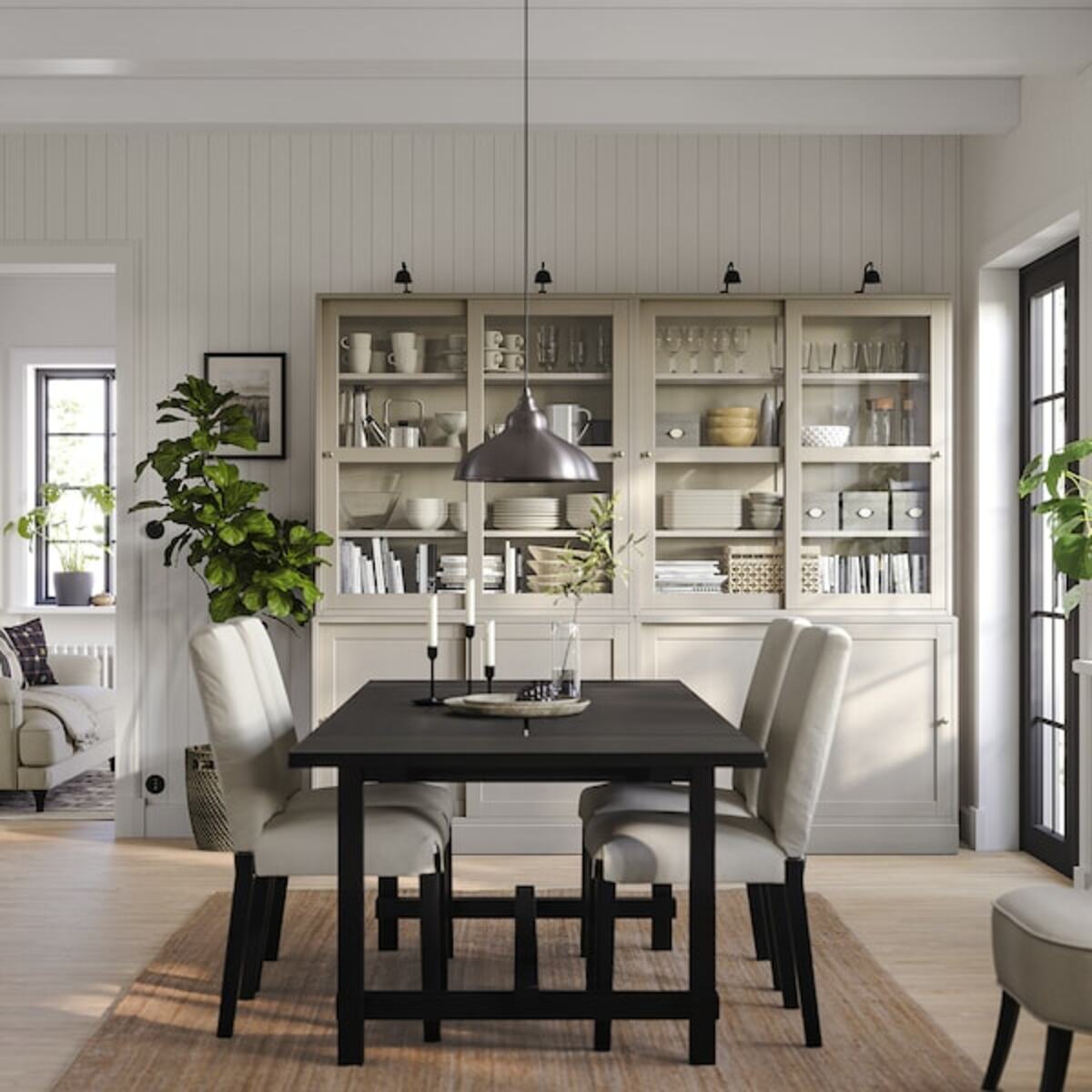 Bild 2 von HAVSTA  Aufbewahrung mit Glasschiebetüren, graubeige 242x47x212 cm