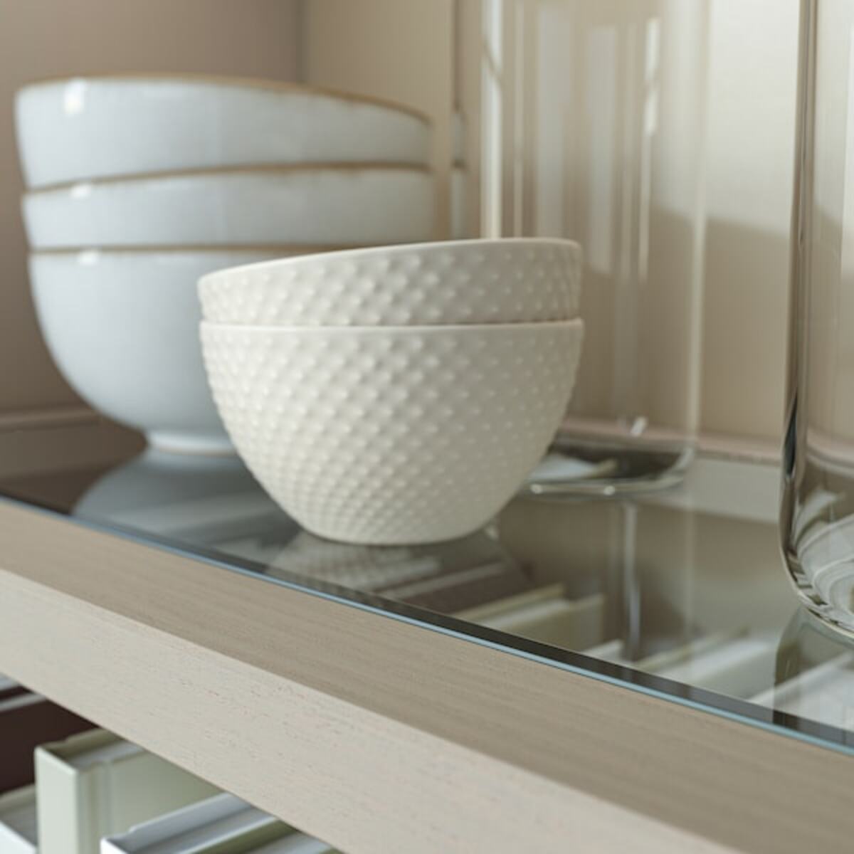 Bild 4 von HAVSTA  Aufbewahrung mit Glasschiebetüren, graubeige 242x47x212 cm