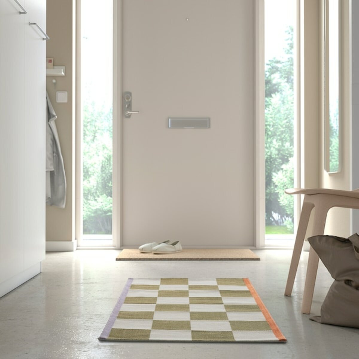 Bild 4 von KLASSRUM  Teppich flach gewebt, weiß/grün 60x120 cm