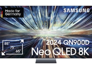 SAMSUNG GQ75QN900D NEO QLED AI TV (Flat, 75 Zoll / 189 cm, UHD 8K, SMART TV, Tizen), Graphitschwarz