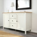 Bild 2 von HEMNES Sideboard, weiß gebeizt/hellbraun