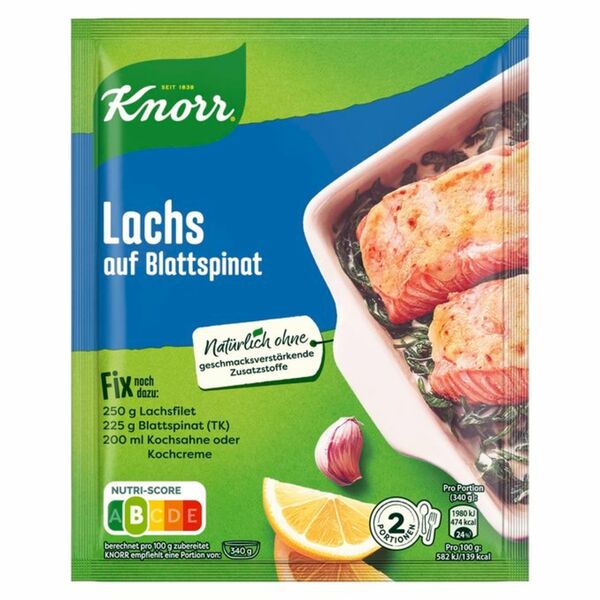 Bild 1 von Knorr 2 x Fix Lachs auf Blattspinat