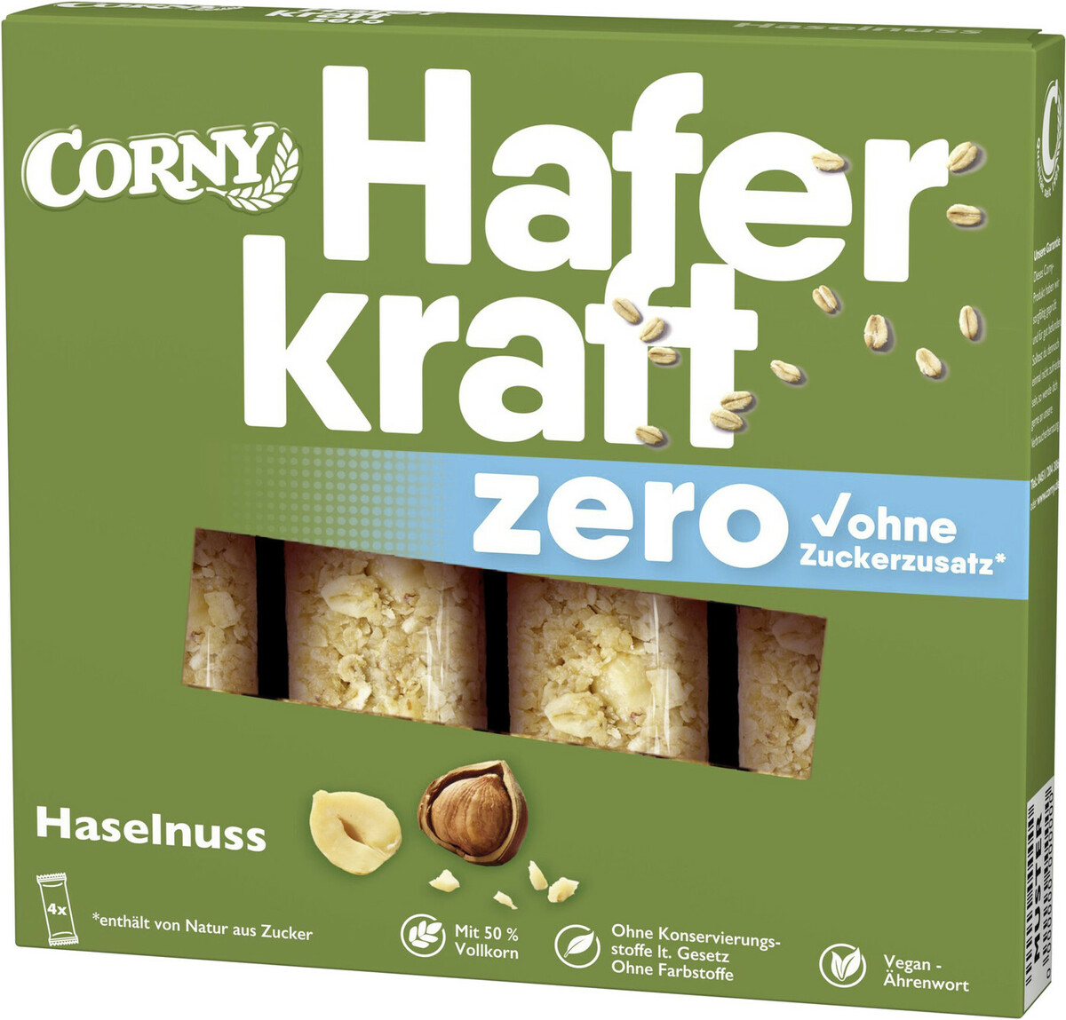 Bild 1 von Corny Haferkraft Zero Haselnuss 4ST 140G
