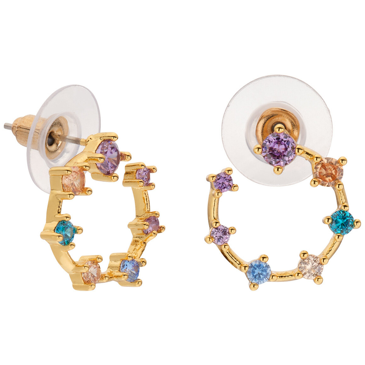 Bild 1 von Damen Ohrstecker mit Ziersteinchen DUNKELBLAU / GOLD