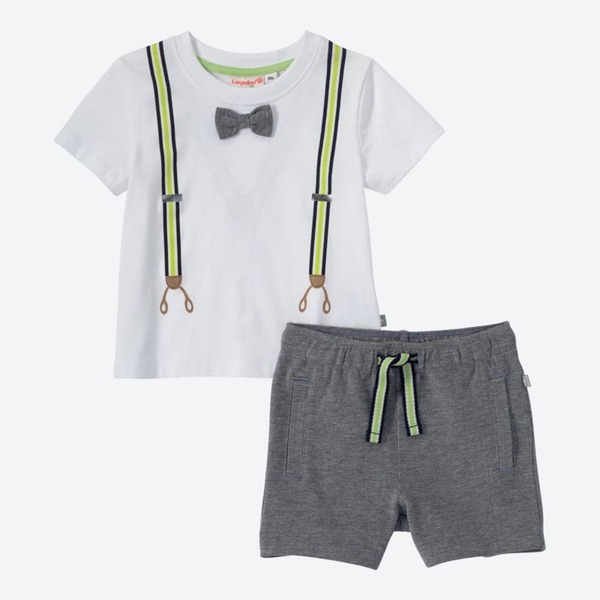 Bild 1 von Baby-Jungen-Set mit Hosenträger-Druck, White