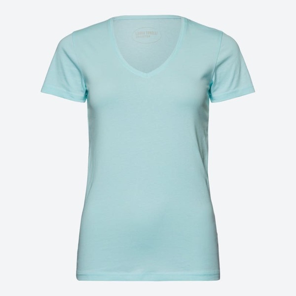 Bild 1 von Damen-T-Shirt mit V-Ausschnitt, Light-blue