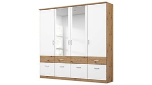 Kleiderschrank mit Spiegel 181 cm weiß - BREMEN-EXTRA