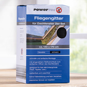 Powertec Insect Dachfenster-Fliegengitter 2er-Set