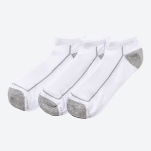 Herren-Sport-Sneaker-Socken, 3er-Pack, White