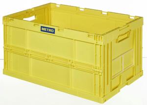 METRO Professional Eurobox, PP, 60 x 40 x 32 cm, 59 L, klappbar, mit Handgriff, max. Produktbelastung 20 kg, gelb