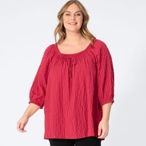 Damen-Bluse mit Struktur-Muster, große Größen, Red