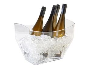 APS Wein- / Sektkühler, 23 x 22 cm, H:27,5 cm, MS, glasklar, 3 Liter,