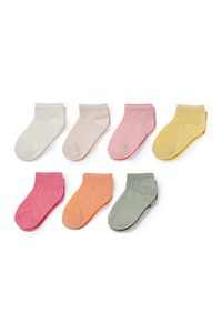 C&A Multipack 7er-Baby-Sneakersocken, Rosa, Größe: 15-17