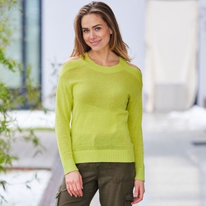 Damen-Pullover mit Strickdesign, Light-green