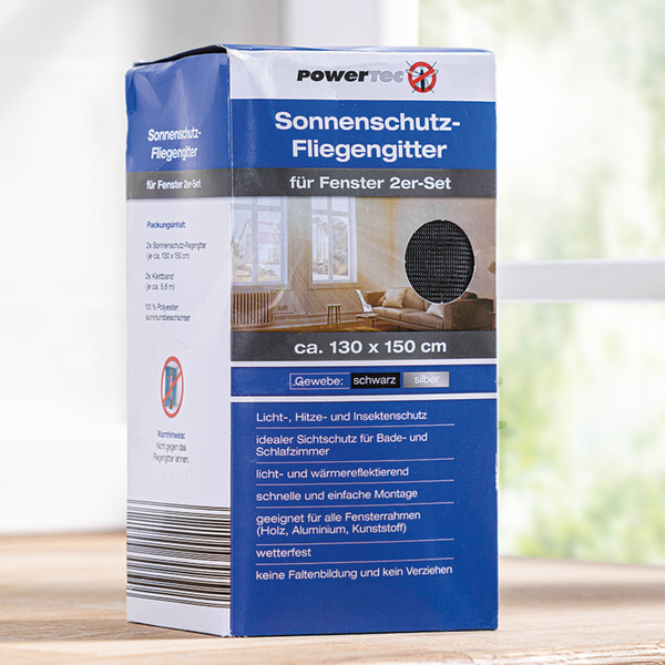 Bild 1 von Powertec Insect Sonnenschutz-Fliegengitter 2er-Set