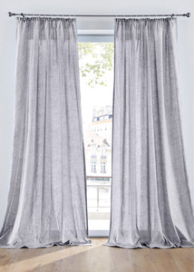 Blickdichter Vorhang mit Baumwolle (2er Pack), 1 (H/B: 145/135 cm)