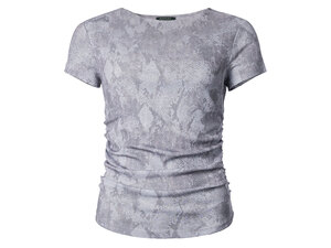 esmara® Damen Mesh-T-Shirt mit modischem Snake-Print, grau