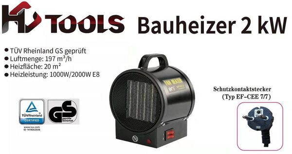 Bild 1 von HC Tools Heizgerät Bauheizer 2 kW