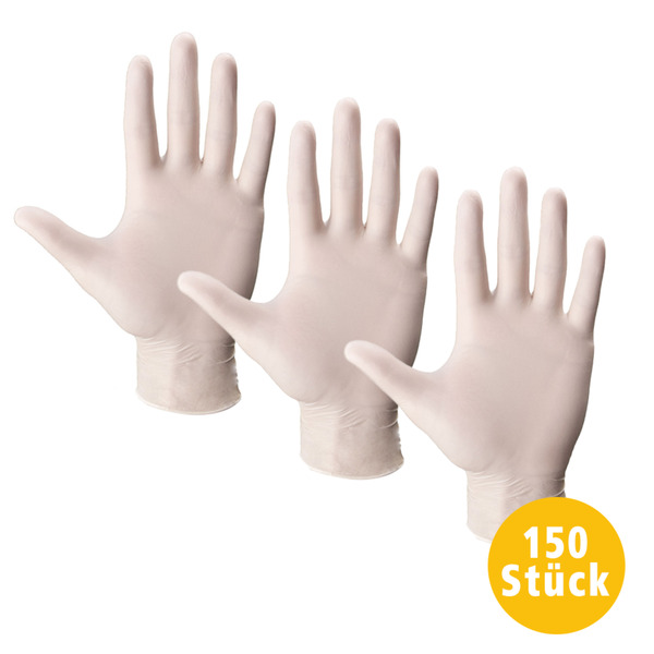 Bild 1 von Multitec Latex-Handschuhe, Größe L - Weiß, 50er-Set, 3er-Set