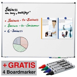 AKTION: Legamaster Whiteboard PREMIUM 60,0 x 45,0 cm weiß spezialbeschichteter Stahl + GRATIS 4 Boardmarker TZ 100 farbsortiert