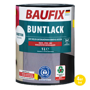 BAUFIX Buntlack seidenmatt schwarz 4er Set