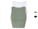 Bild 1 von esmara® Damen Crop-Tops, 2 Stück, in modischer Ripp-Qualität