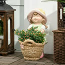 Bild 3 von Outsunny Gartenfigur "Mädchen mit Blumentopf", Wetterbeständige Gartenstatue