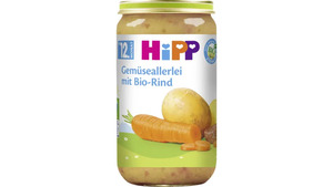 HiPP Menüs ab 12.Monat - Gemüseallerlei mit Bio-Rind