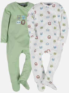 Baby Jungen Pyjama im 2er Set mit Fuß
                 
                                                        Grün