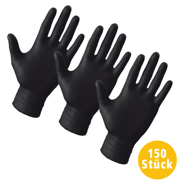 Bild 1 von Multitec Latex-Handschuhe, Größe M - Schwarz, 50er-Set, 3er-Set