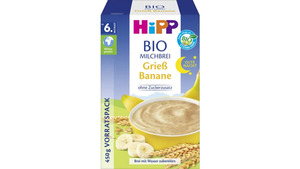 HiPP Bio Milchbreie - Gute-Nacht-Brei Grieß Banane, 500g Vorratspackung