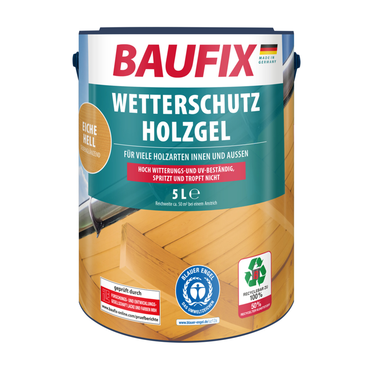 Bild 1 von Baufix Wetterschutz-Holzgel 5 L, eiche hell