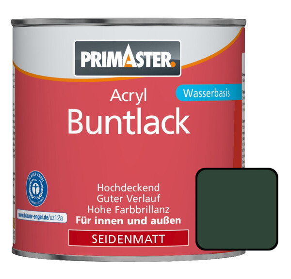 Bild 1 von Primaster Acryl Buntlack RAL 6005 375 ml, moosgrün, seidenmatt