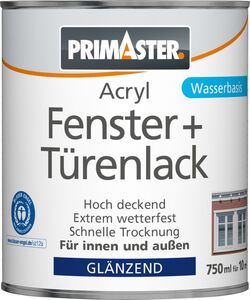 Primaster Acryl Fenster- und Türenlack 750 ml, weiß, glänzend