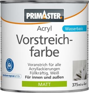 Primaster Acryl Vorstreichfarbe 375 ml, weiß, matt