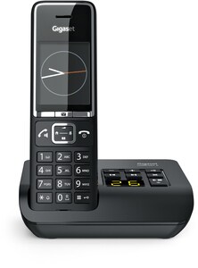 Gigaset Comfort 550A Schnurlostelefon mit Anrufbeantworter schwarz/chrom