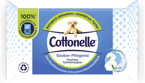 Cottonelle Feuchtes Toilettenpapier Sauber Pflegend mit Mizellenwasser und frischem Baumwollduft NF 42ST