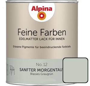 Alpina Feine Farben Lack No. 12 Sanfter Morgentau 750ml Blasses Graugrün, edelmatt