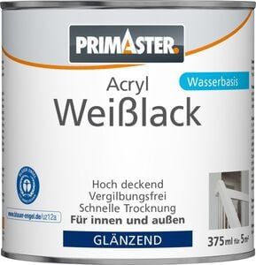 Primaster Acryl Weißlack 375 ml, glänzend