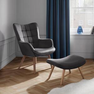 Sessel in Grau inkl. Hocker 'Merlin'