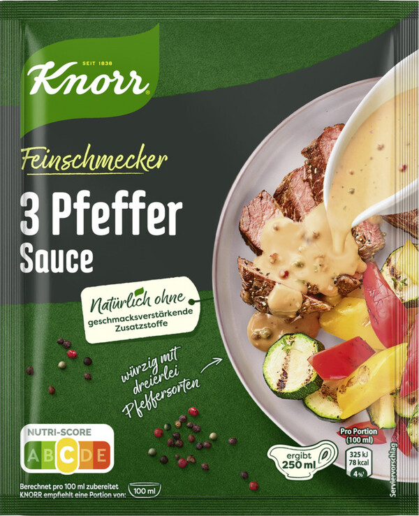 Bild 1 von Knorr Feinschmecker 3 Pfeffer Sauce 40 g