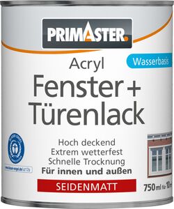 Primaster Acryl Fenster- und Türenlack 750 ml, weiß, seidenmatt
