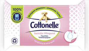Cottonelle Feuchtes Toilettenpapier Sensitiv Pflegend Parfümfrei und Extra sanft NF 42ST