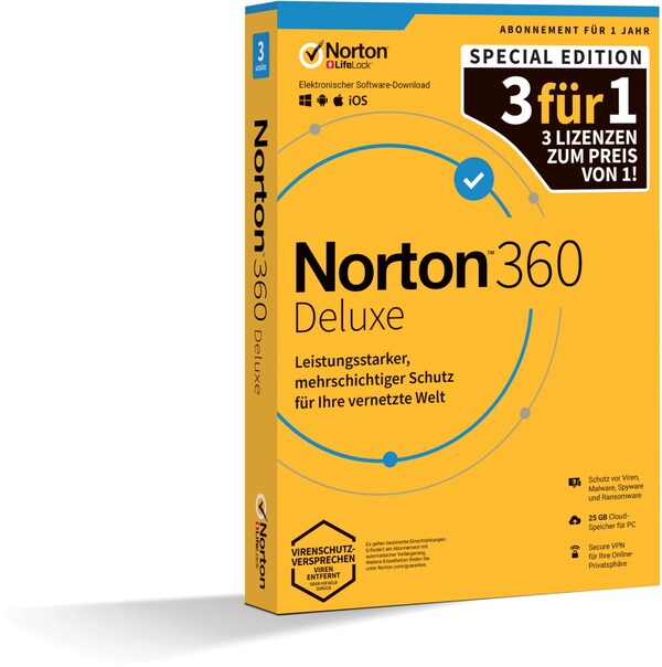 Bild 1 von Norton 360 Deluxe Special Edition Software für 3 Geräte