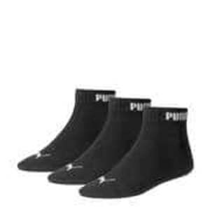 PUMA 3er Pack Quarter Socken Damen|Herren schwarz